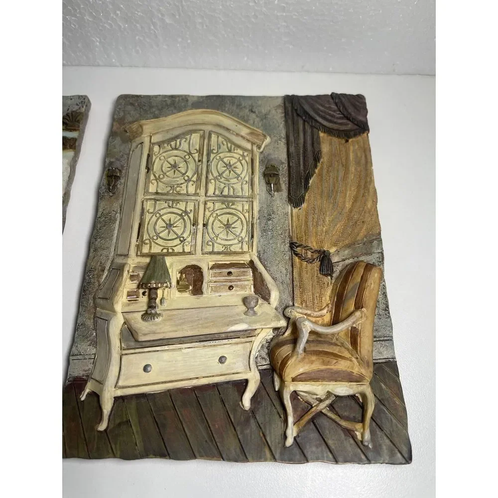 3-dimensional Plaques ‎ Set Of 2 Victorian-style